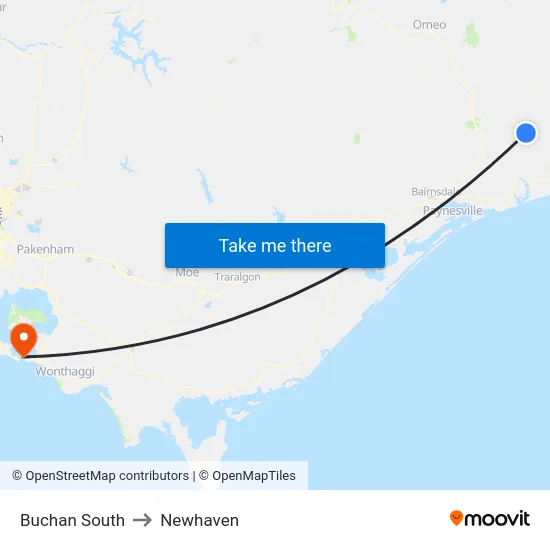 Buchan South to Newhaven map