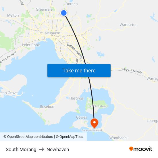 South Morang to Newhaven map