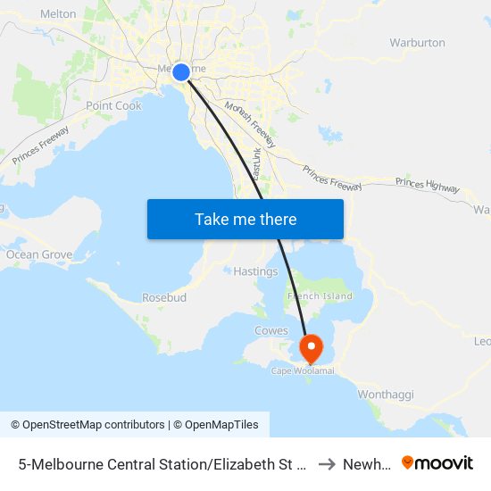 5-Melbourne Central Station/Elizabeth St (Melbourne City) to Newhaven map
