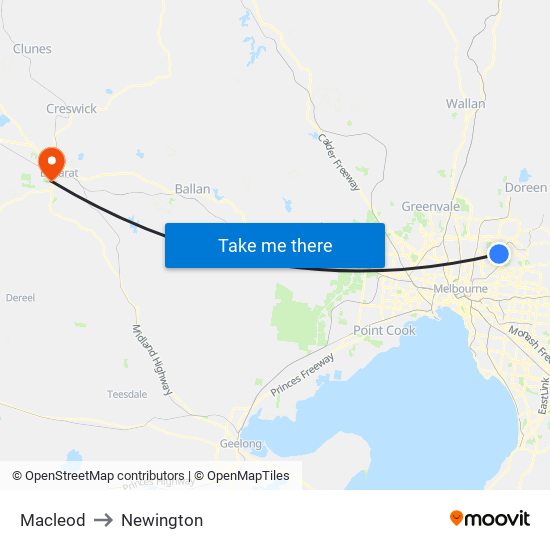 Macleod to Newington map