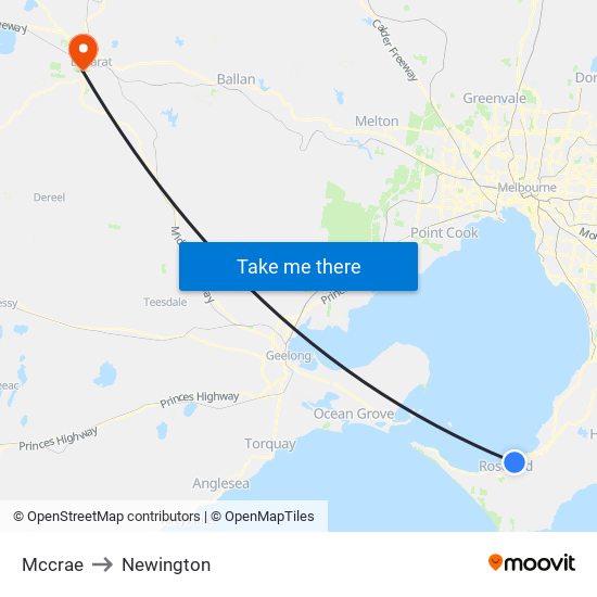 Mccrae to Newington map