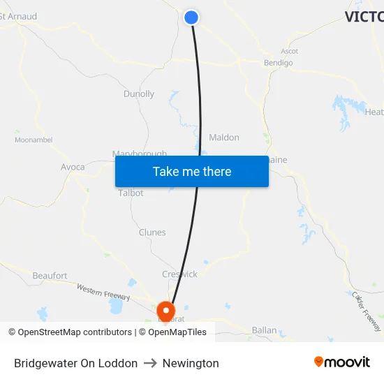Bridgewater On Loddon to Newington map