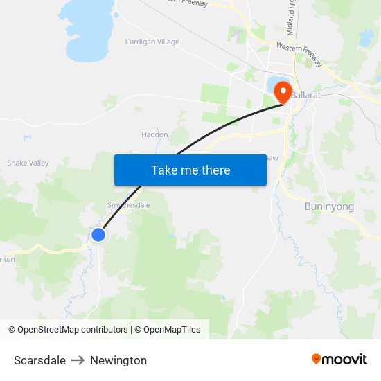 Scarsdale to Newington map