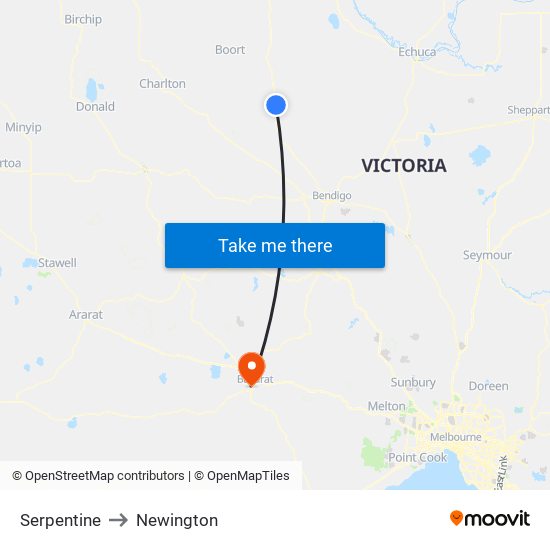 Serpentine to Newington map