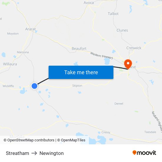 Streatham to Newington map