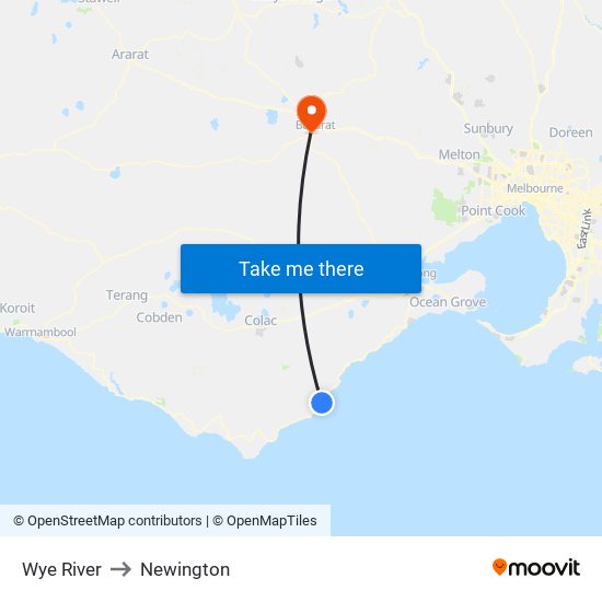 Wye River to Newington map