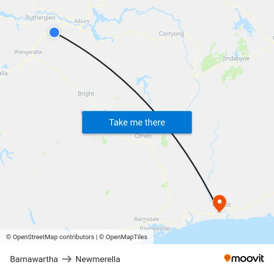 Barnawartha to Newmerella map