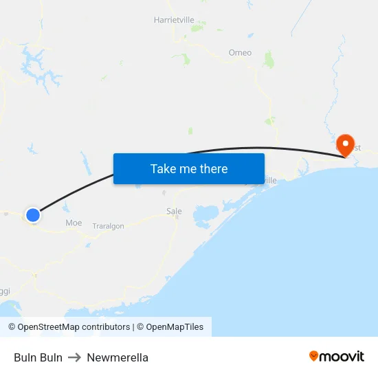 Buln Buln to Newmerella map