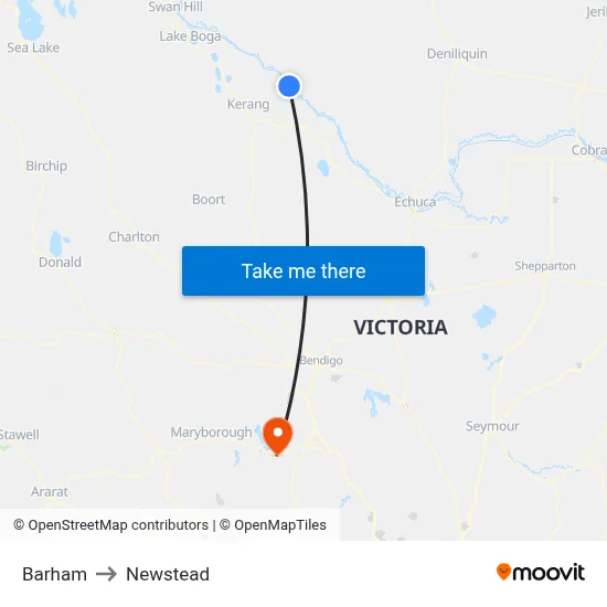 Barham to Newstead map