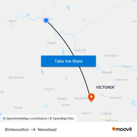 Birdwoodton to Newstead map