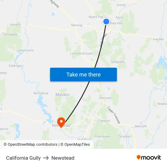 California Gully to Newstead map