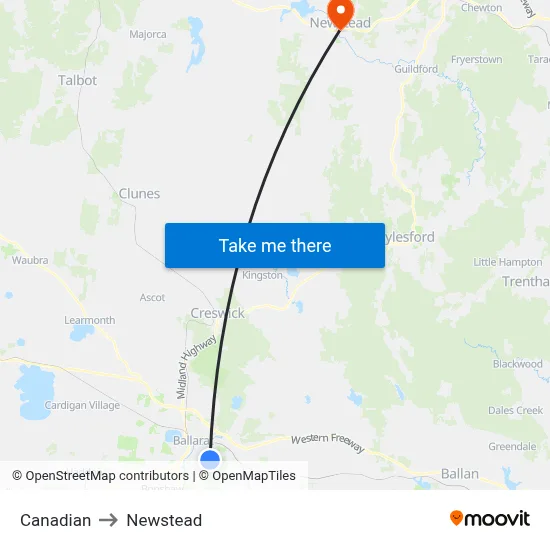 Canadian to Newstead map