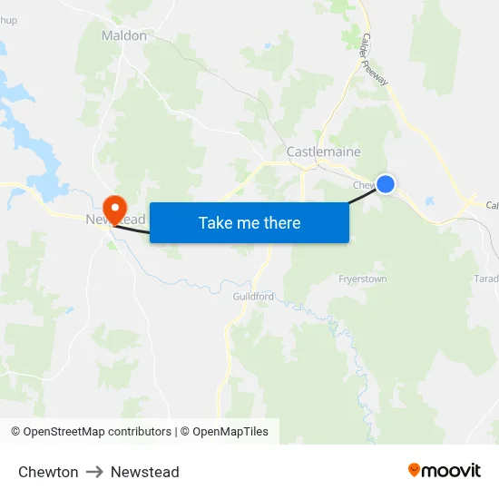 Chewton to Newstead map