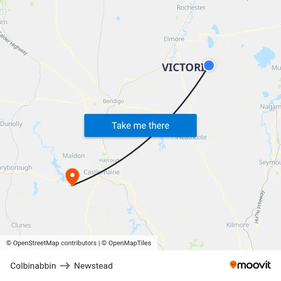 Colbinabbin to Newstead map