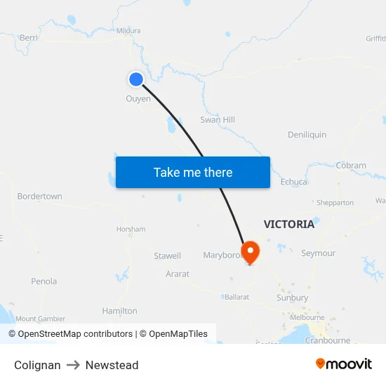 Colignan to Newstead map