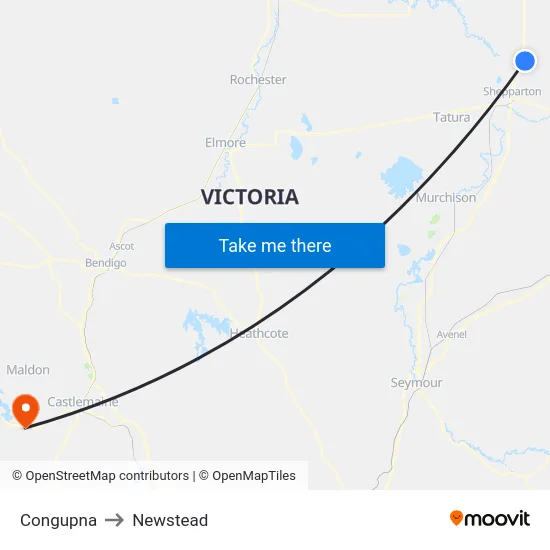 Congupna to Newstead map