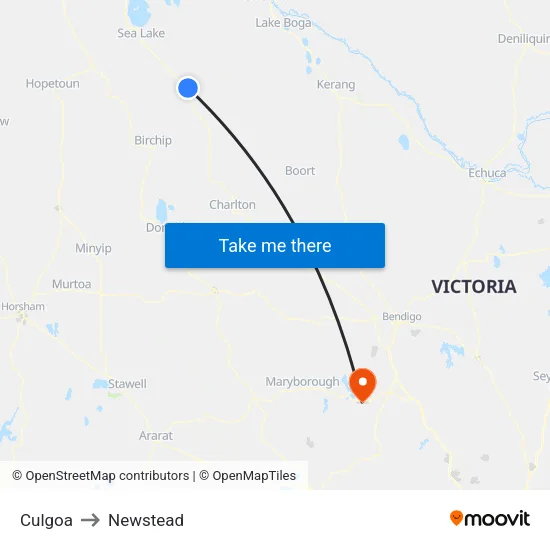Culgoa to Newstead map