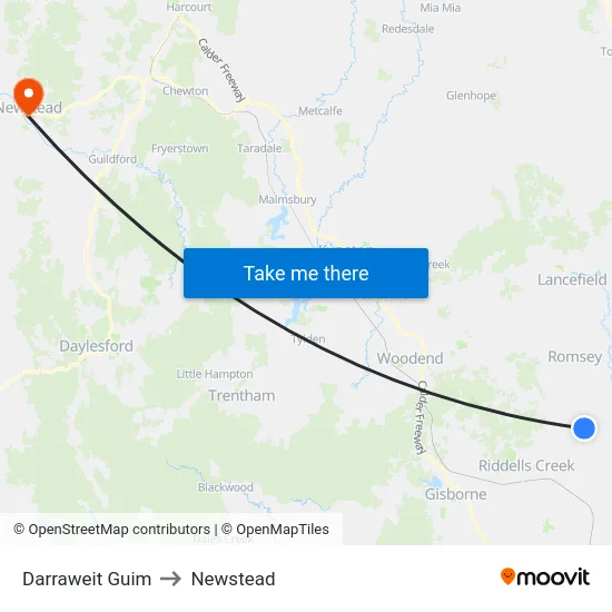Darraweit Guim to Newstead map