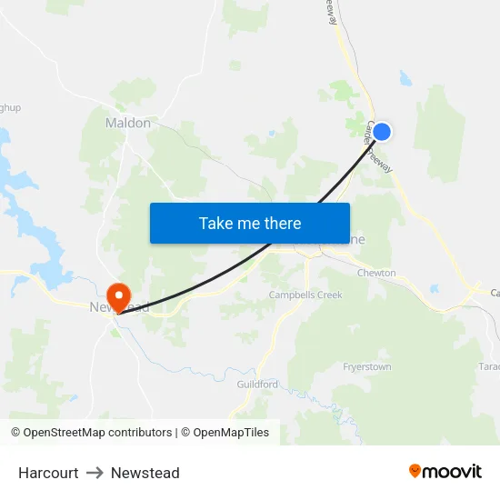 Harcourt to Newstead map