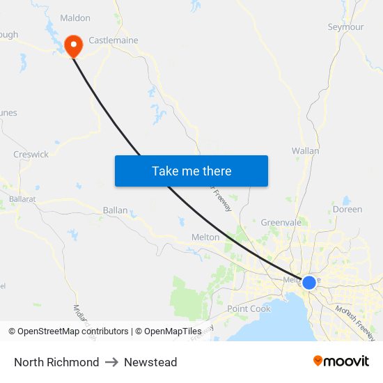 North Richmond to Newstead map