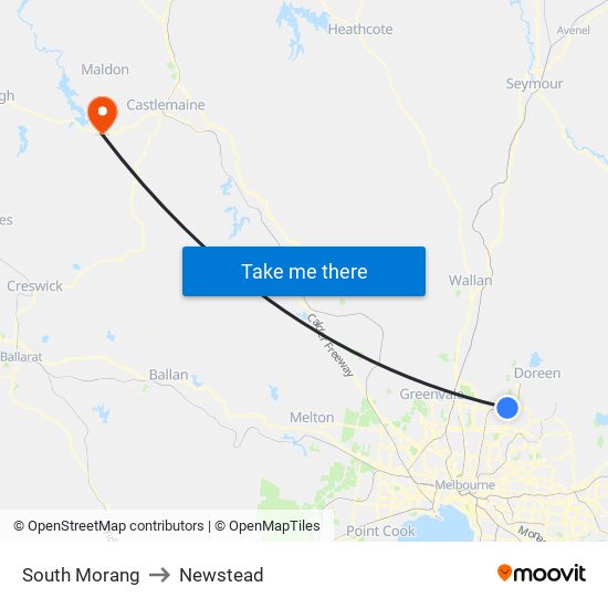 South Morang to Newstead map