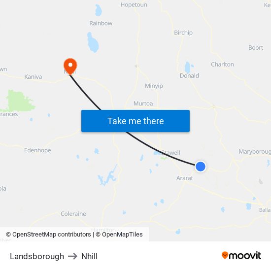 Landsborough to Nhill map