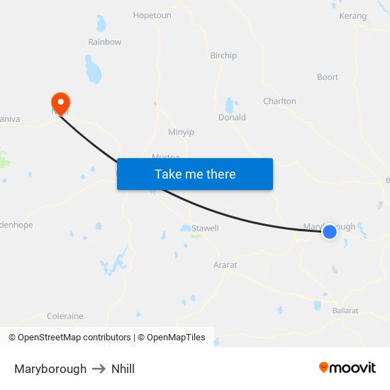 Maryborough to Nhill map