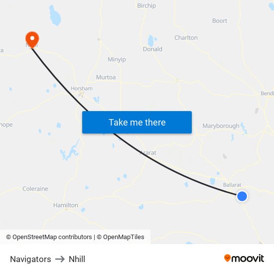 Navigators to Nhill map