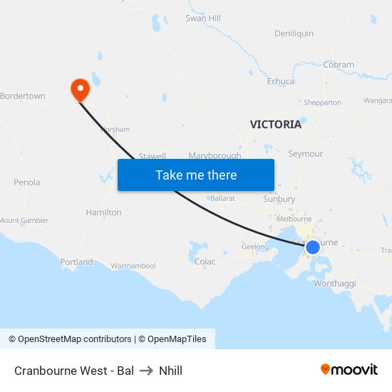 Cranbourne West - Bal to Nhill map