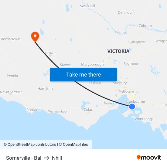 Somerville - Bal to Nhill map