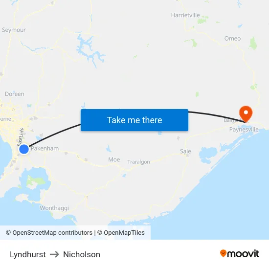 Lyndhurst to Nicholson map