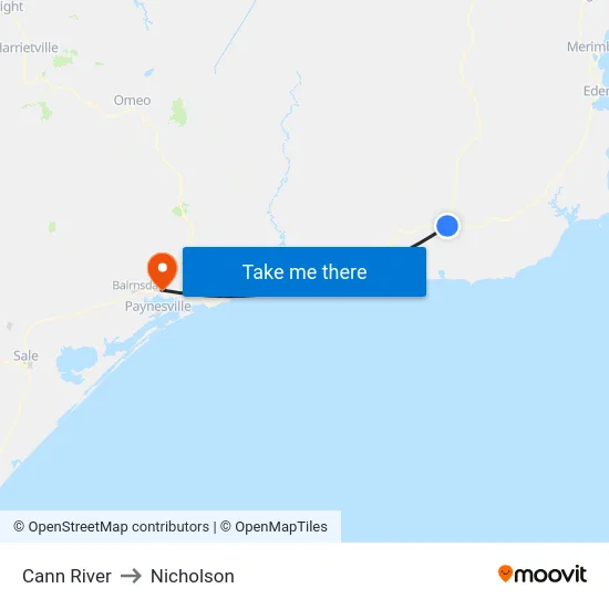 Cann River to Nicholson map