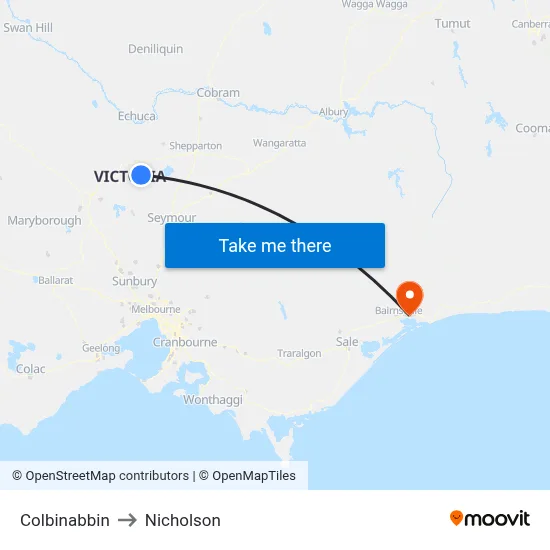 Colbinabbin to Nicholson map