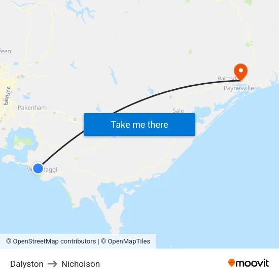 Dalyston to Nicholson map