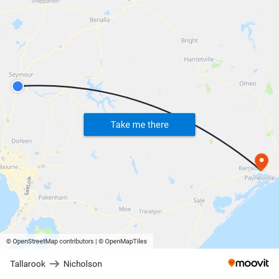 Tallarook to Nicholson map