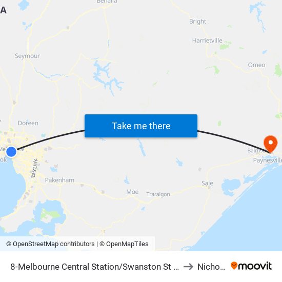 8-Melbourne Central Station/Swanston St (Melbourne City) to Nicholson map