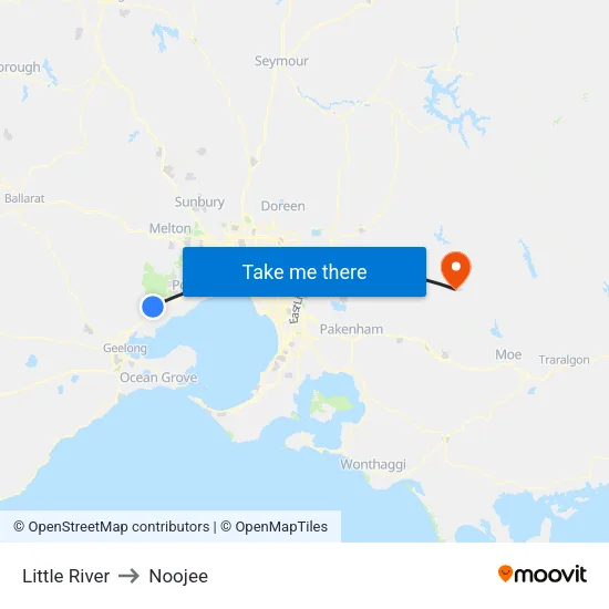 Little River to Noojee map