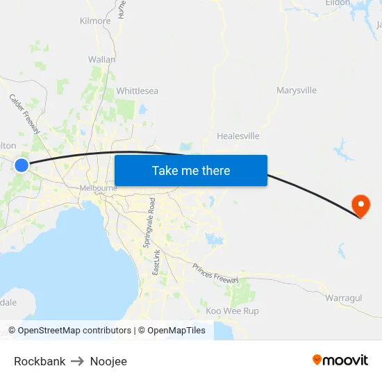 Rockbank to Noojee map