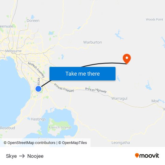 Skye to Noojee map