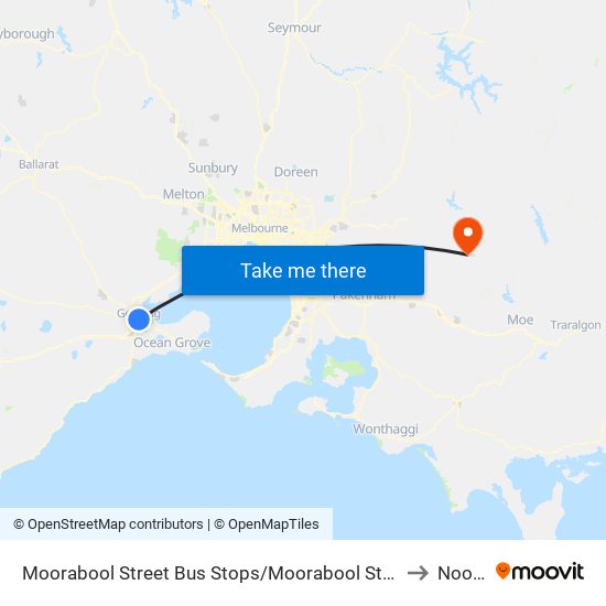 Moorabool Street Bus Stops/Moorabool St (Geelong) to Noojee map