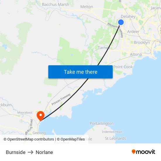 Burnside to Norlane map