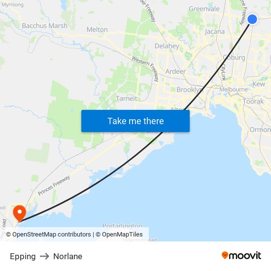 Epping to Norlane map