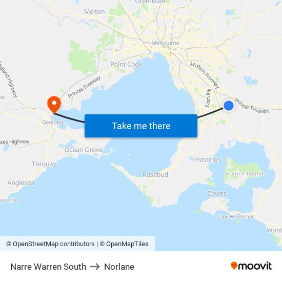 Narre Warren South to Norlane map