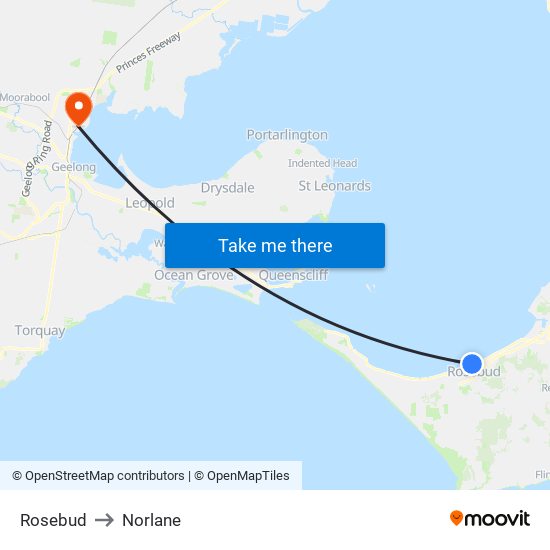 Rosebud to Norlane map