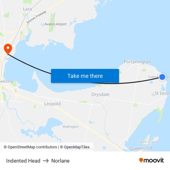 Indented Head to Norlane map