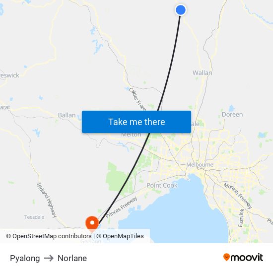 Pyalong to Norlane map
