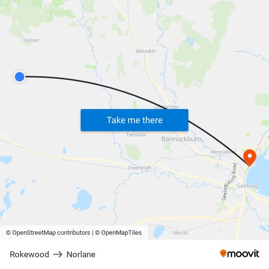 Rokewood to Norlane map