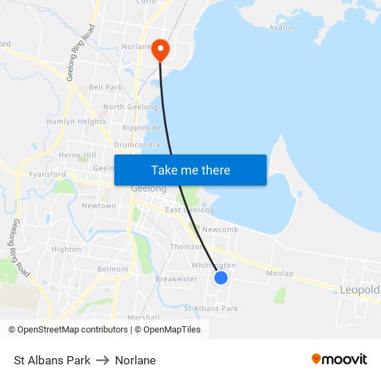 St Albans Park to Norlane map