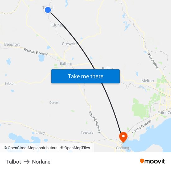 Talbot to Norlane map