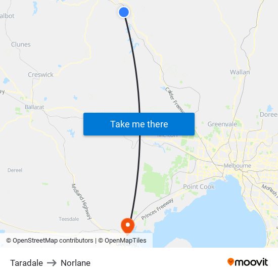 Taradale to Norlane map